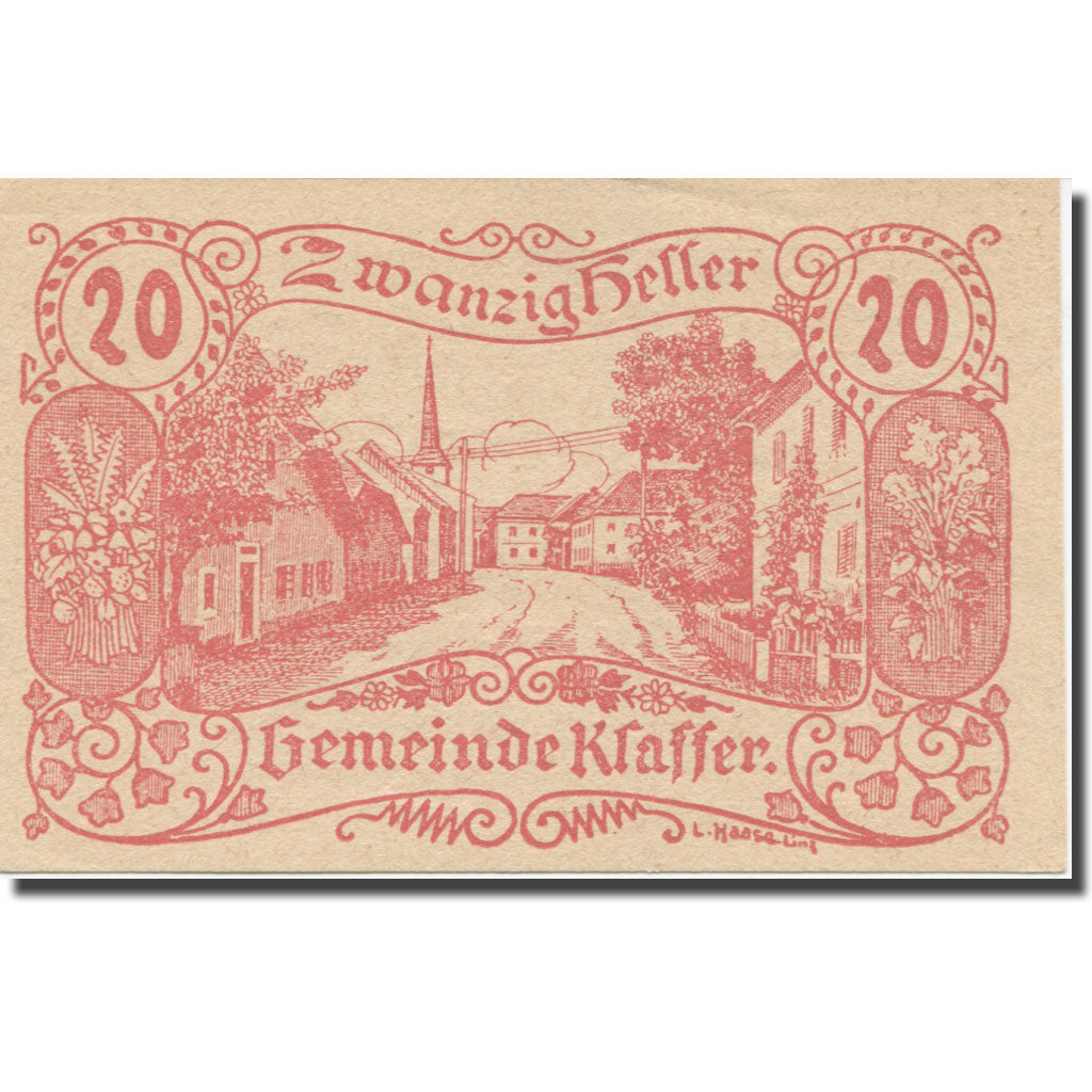Banknote, Austria, Klaffer, 20 Heller, Texte 3, 1921, 1921-03-31, AU(55-58)