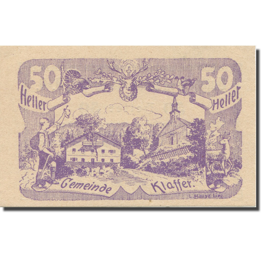 Banknote, Austria, Klaffer, 50 Heller, Texte  5, 1921, 1921-03-31, AU(55-58)