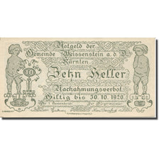 Nota, Áustria, Weissenstein an der Drau Kärnten Gemeinde, 10 Heller, Blason