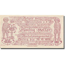Nota, Áustria, Weissenstein an der Drau Kärnten Gemeinde, 50 Heller, Blason 2