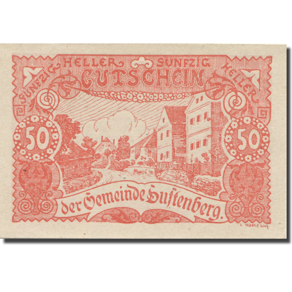 Banknote, Austria, Luftenberg O.Ö. Gemeinde, 50 Heller, Texte 2, 1920