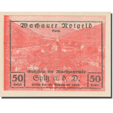 Biljet, Oostenrijk, Wachauer Notgeld - Spitz - Kirche N.Ö. Gemeinde, 50 Heller