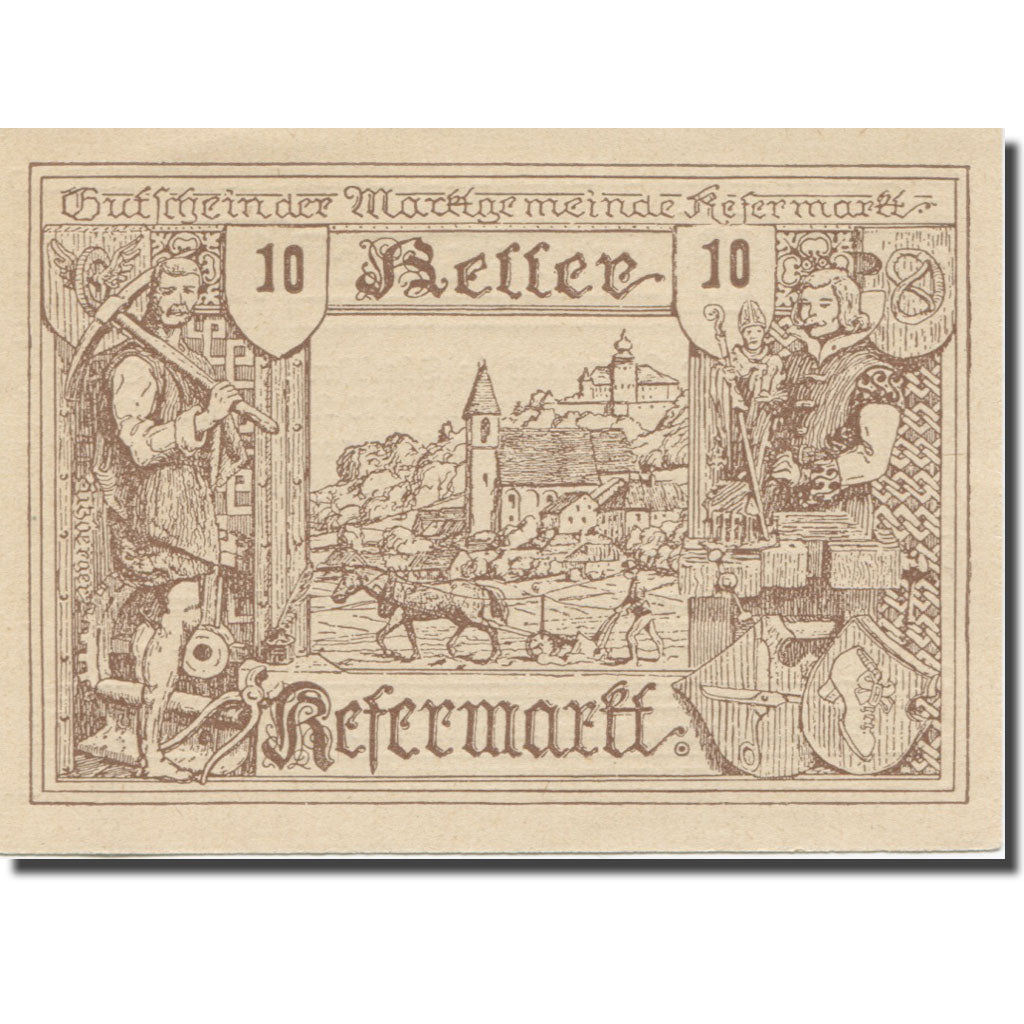 Banknote, Austria, Kefermarkt O.Ö. Gemeinde, 10 Heller, Texte, 1920