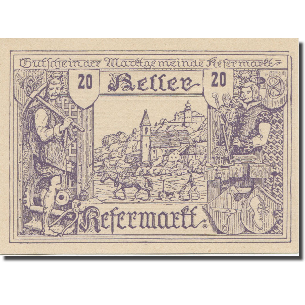 Banknote, Austria, Kefermarkt O.Ö. Gemeinde, 20 Heller, texte 1, 1920