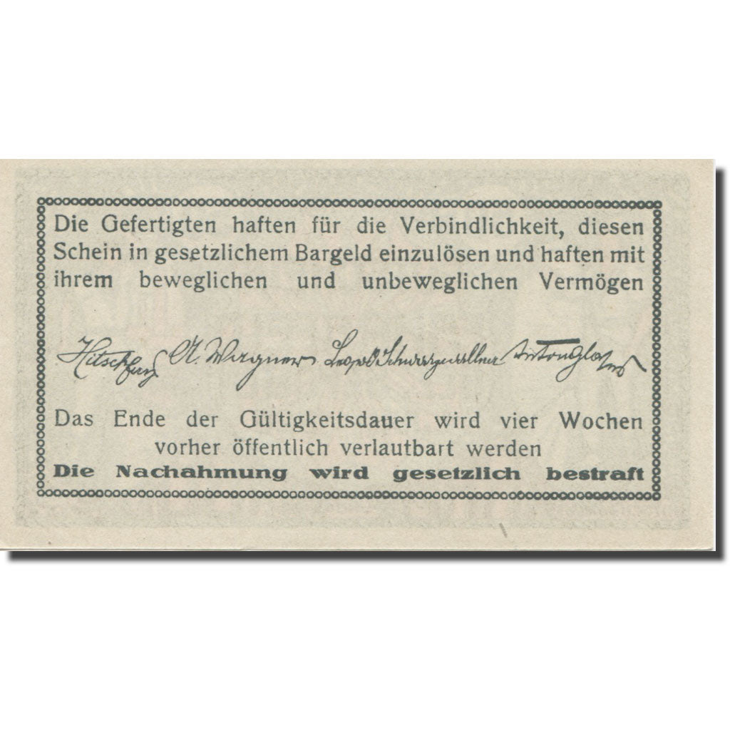 Banknote, Austria, Fahrafeld, 50 Heller, Texte 2, 1920, 1920-07-01, AU(55-58)