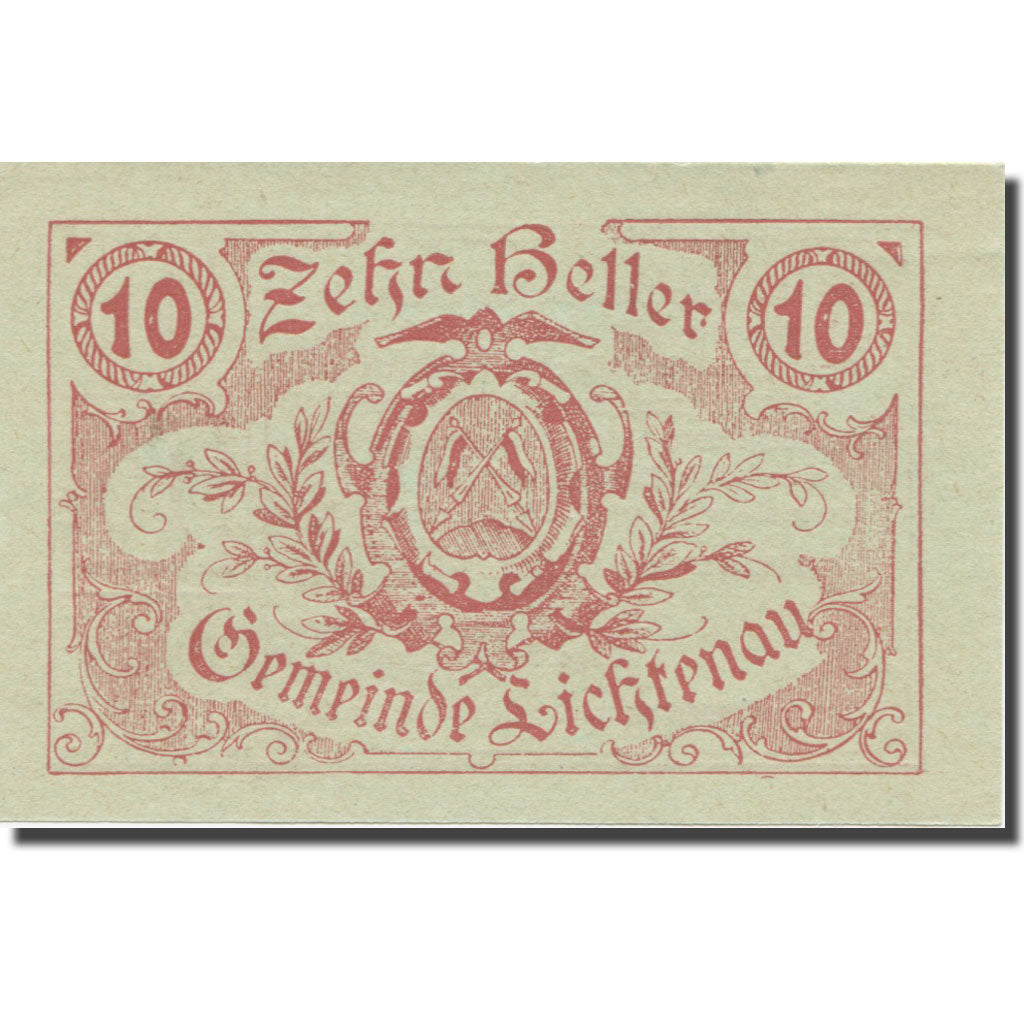 Banknote, Austria, Lichtenau, 10 Heller, Texte, 1920, 1920-04-01, AU(55-58)