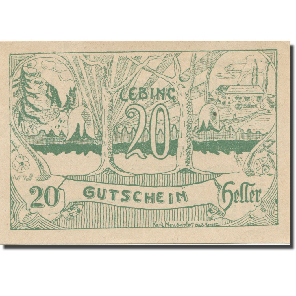 Banknote, Austria, Lebing O.Ö. Gemeinde, 20 Heller, Texte, 1920, 1920-12-31