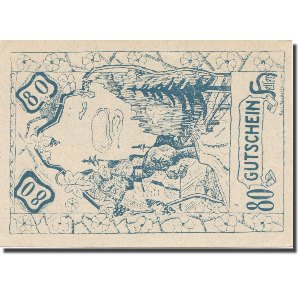 Banknote, Austria, Lebing O.Ö. Gemeinde, 80 Heller, Texte 2, 1920, 1920-12-31