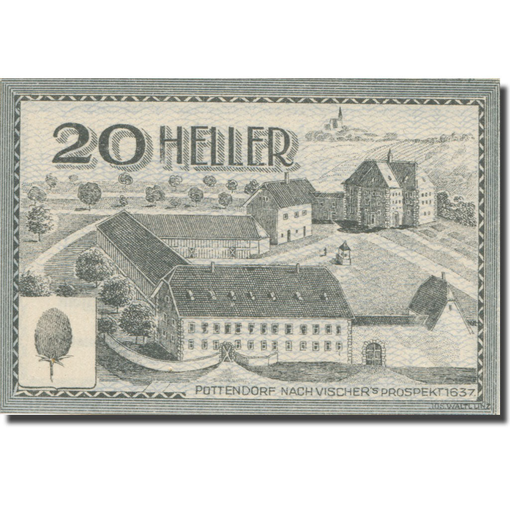 Banknote, Austria, Bodendorf O.Ö. Gemeinde, 20 Heller, Texte 2, 1921