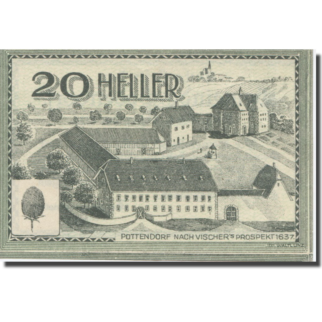 Banknote, Austria, Bodendorf O.Ö. Gemeinde, 20 Heller, Texte 4, 1921