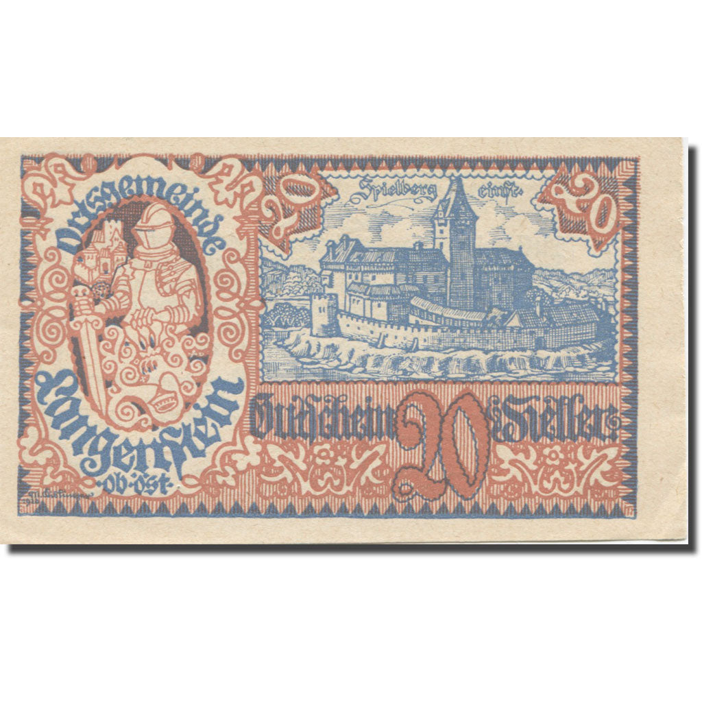 Banknote, Austria, Langenstein, 20 Heller, texte 1, 1920, 1920-05-20, AU(55-58)