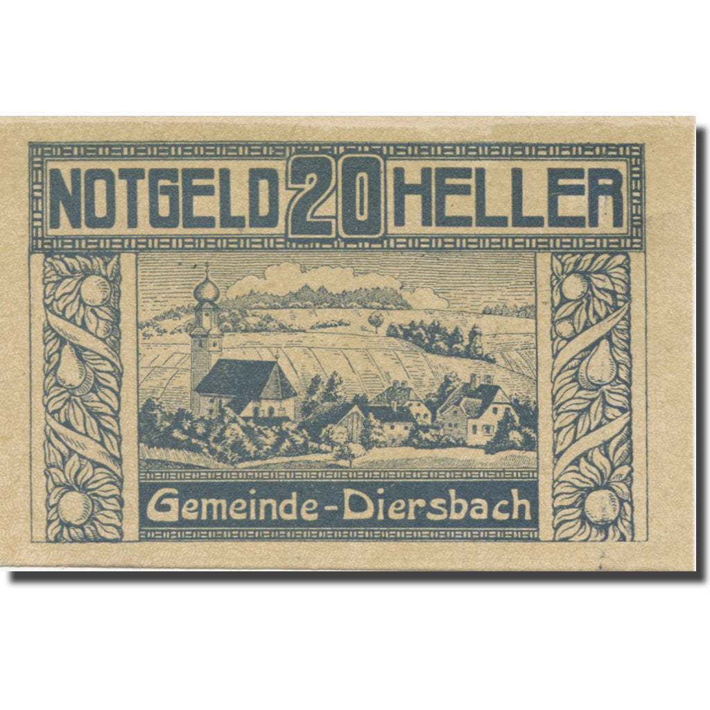 Banknote, Austria, Diersbach Im Innviertel O.Ö. Gemeinde, 20 Heller, texte 1