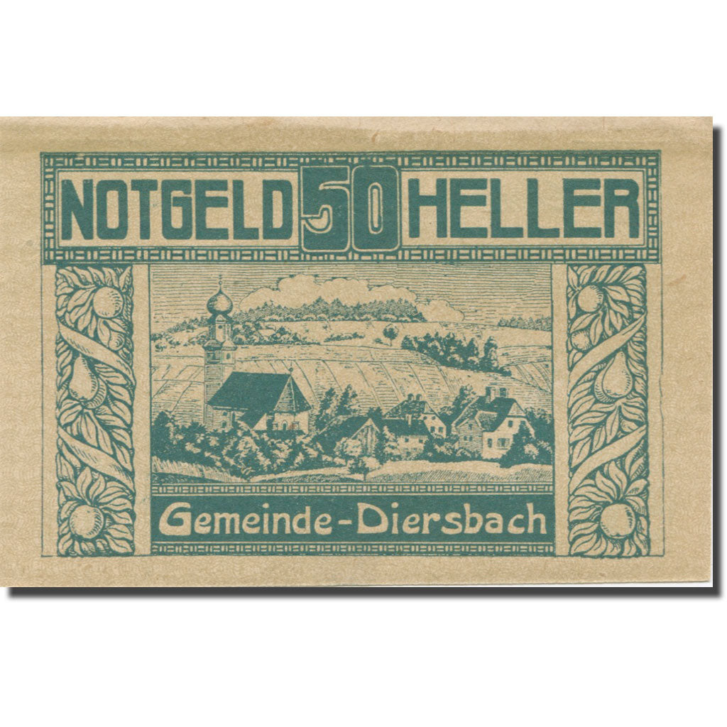 Banknote, Austria, Diersbach Im Innviertel O.Ö. Gemeinde, 50 Heller, Texte 3