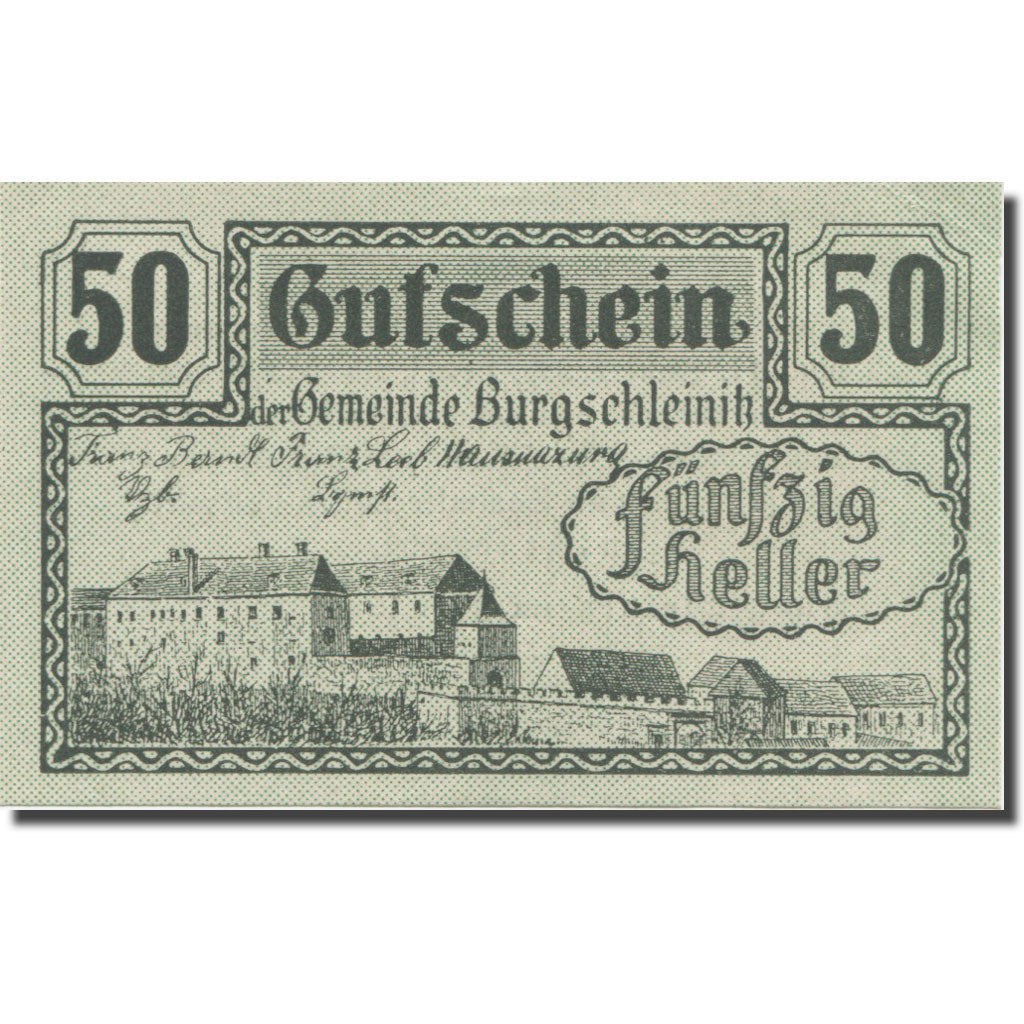 Banknote, Austria, Burgschleinitz, 50 Heller, Texte 2, 1920, 1920-12-31