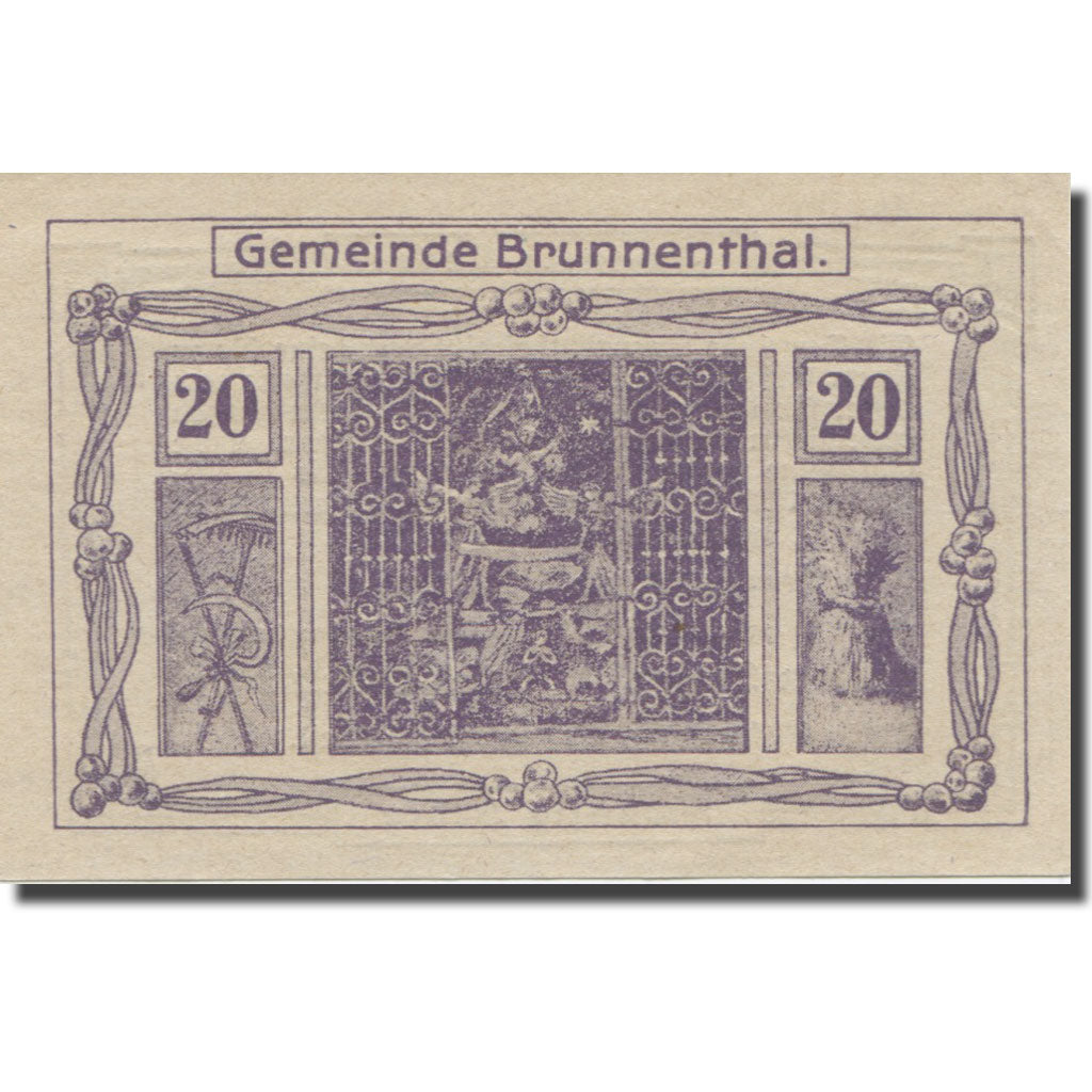 Banknote, Austria, Brunnenthal, 20 Heller, texte 1, 1920, 1920-12-15, AU(55-58)