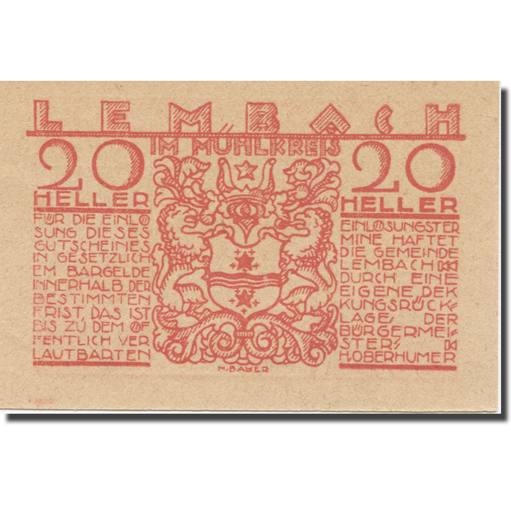 Banconote, Austria, Lembach, 20 Heller, paysage, SPL-, Mehl:FS 510Ie