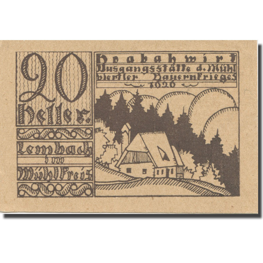 Geldschein, Österreich, Lembach, 20 Heller, paysage, VZ, Mehl:FS 510Ib
