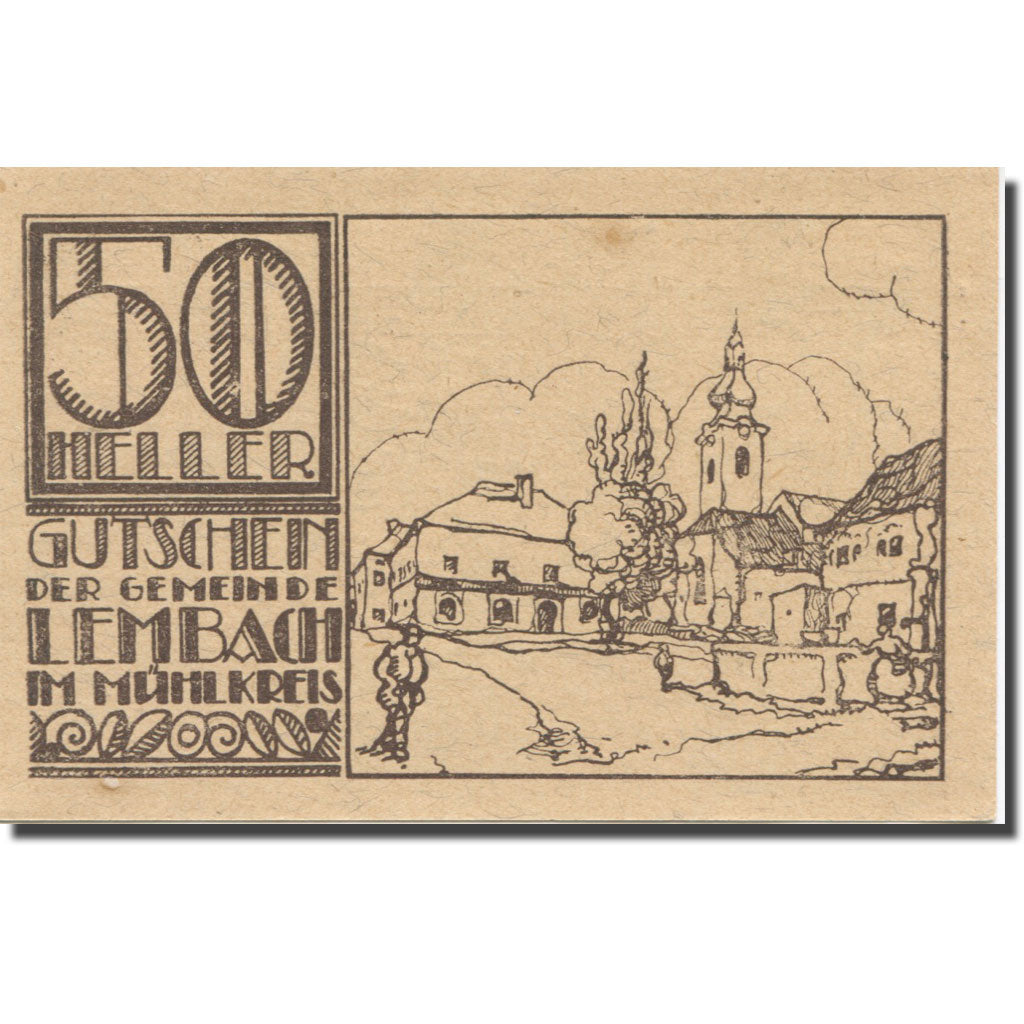 Banconote, Austria, Lembach, 50 Heller, village, SPL-, Mehl:FS 510Ib