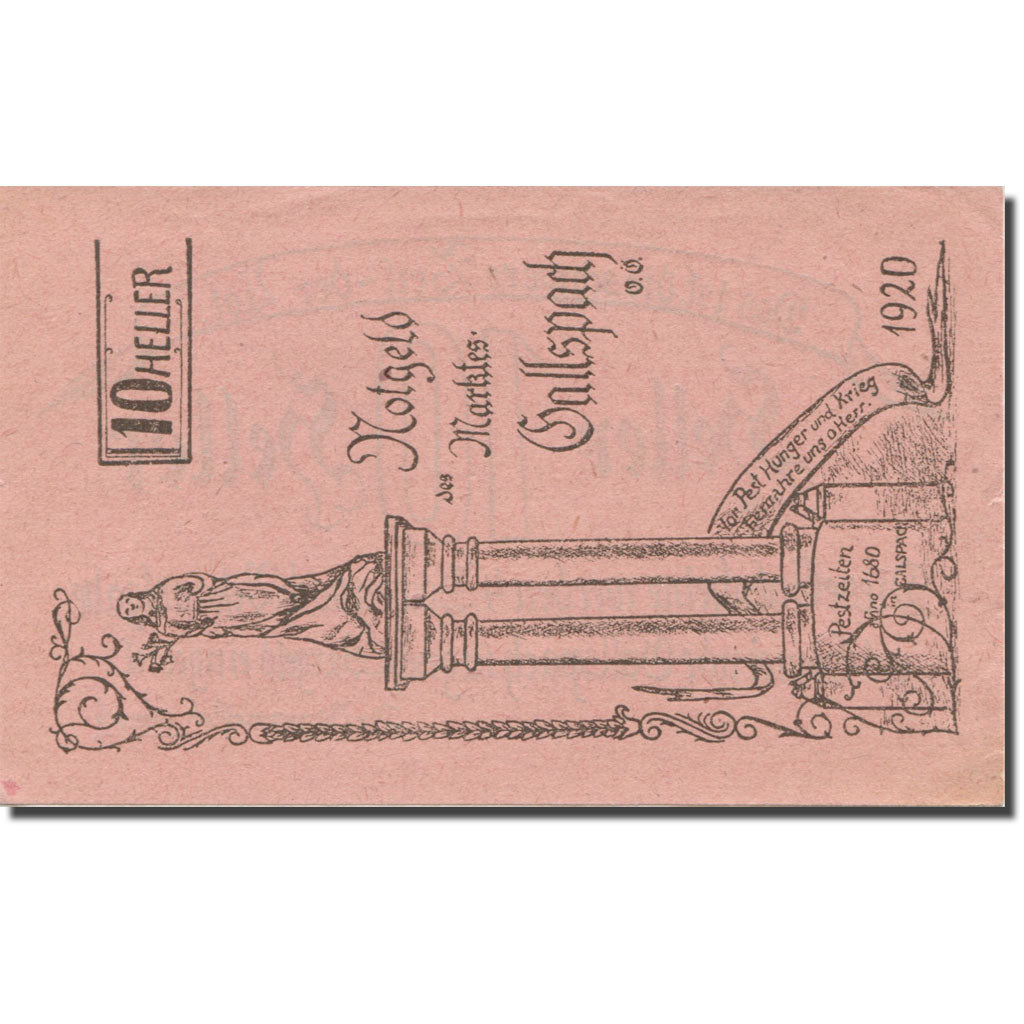 Banknote, Austria, Gallspach, 10 Heller, valeur faciale 1, 1920, AU(55-58)