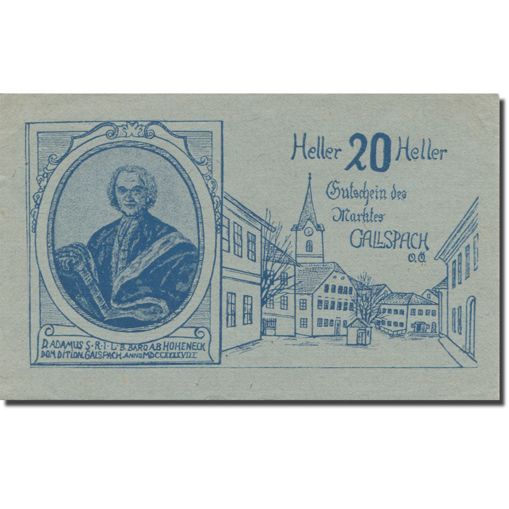 Banknote, Austria, Gallspach, 20 Heller, Texte, 1920, AU(55-58), Mehl:FS 219