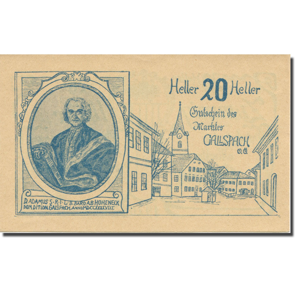 Banknote, Austria, Gallspach, 20 Heller, texte 1, 1920, AU(55-58), Mehl:FS 219