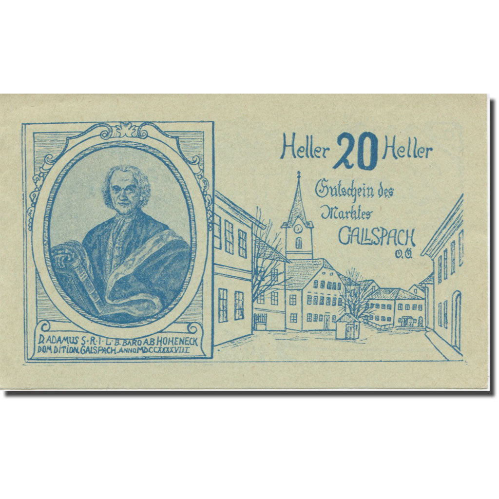 Banconote, Austria, Gallspach, 20 Heller, Texte 2, 1920, SPL-, Mehl:FS 219