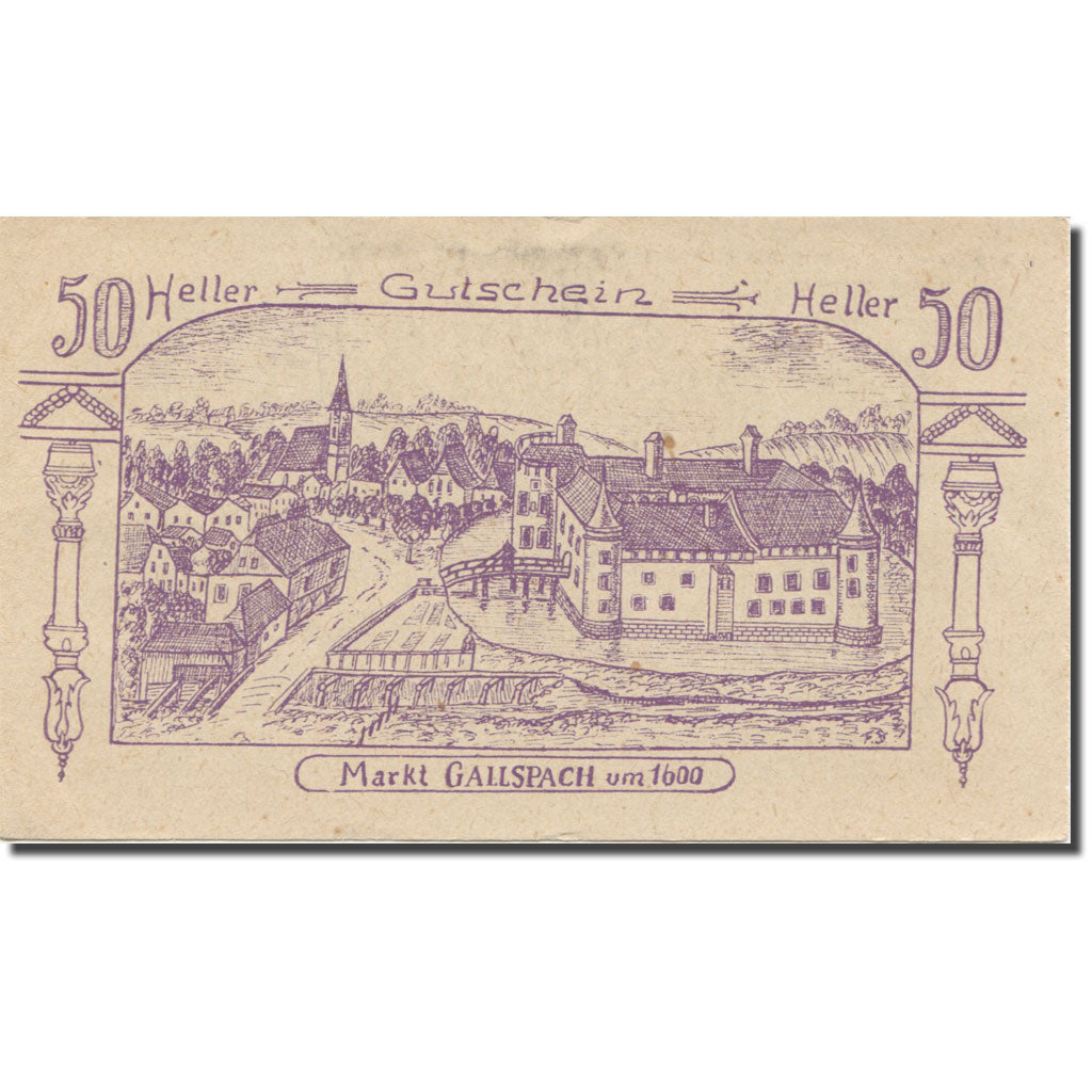 Banknote, Austria, Gallspach, 50 Heller, texte 1, 1920, AU(55-58), Mehl:FS 219