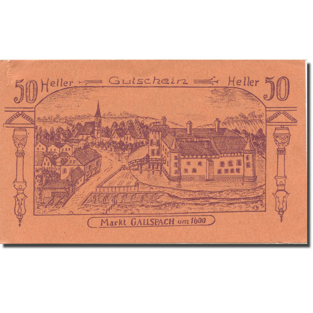 Banknote, Austria, Gallspach, 50 Heller, Texte 2, 1920, AU(55-58), Mehl:FS 219