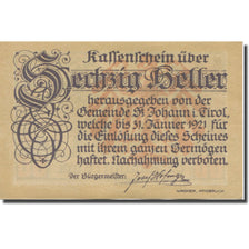 Banknot, Austria, St. Johann in Tirol, Tirol Gemeinde, 60 Heller, montagne 1