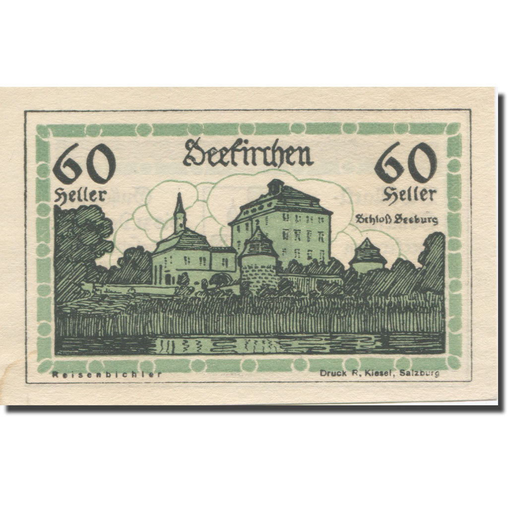 Banconote, Austria, Seekirchen Sbg. Marktgemeinde, 60 Heller, Blason 1, 1920