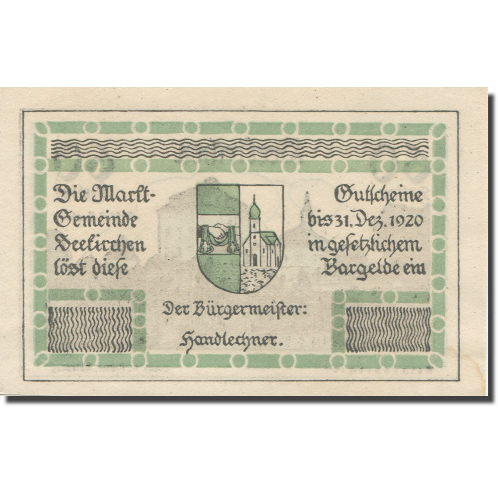 Banconote, Austria, Seekirchen Sbg. Marktgemeinde, 60 Heller, Blason 1, 1920