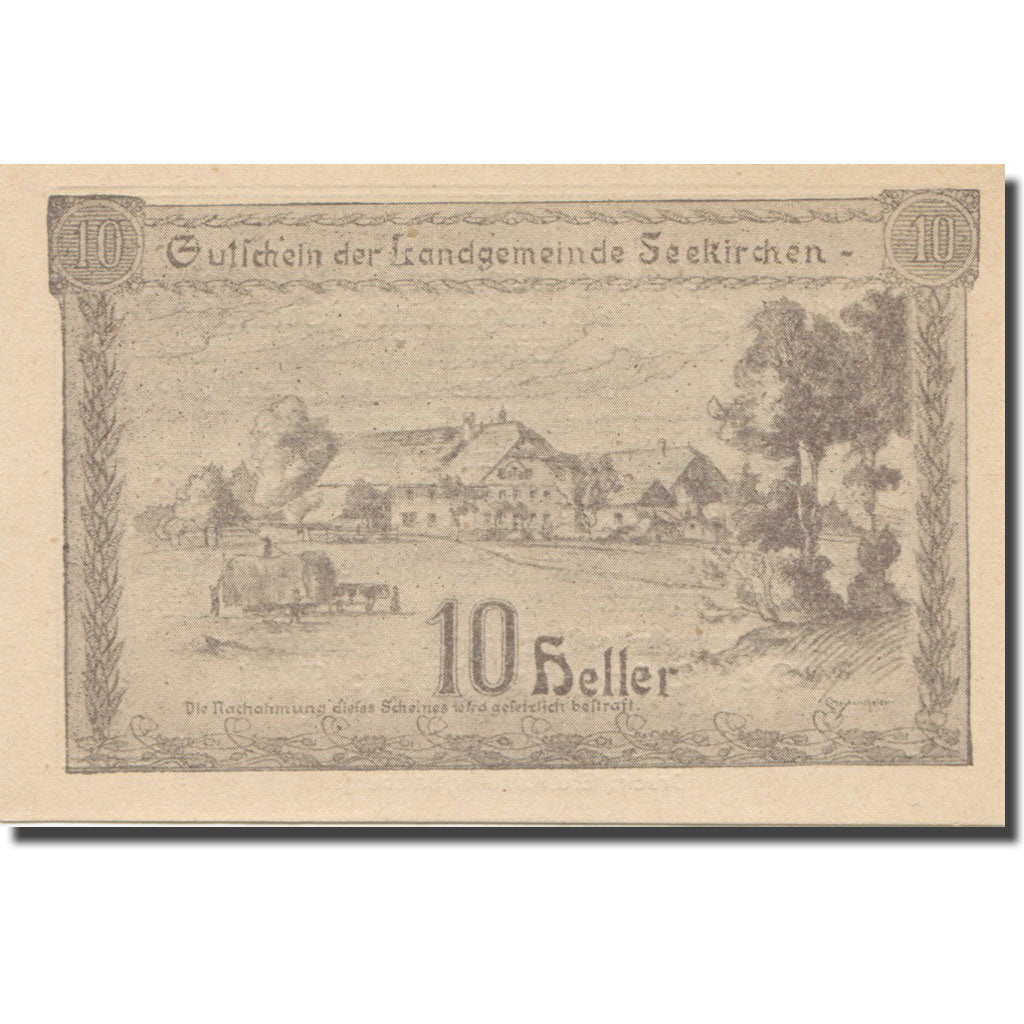 Banknote, Austria, Seekirchen Sbg. Landgemeinde, 10 Heller, Texte, 1920