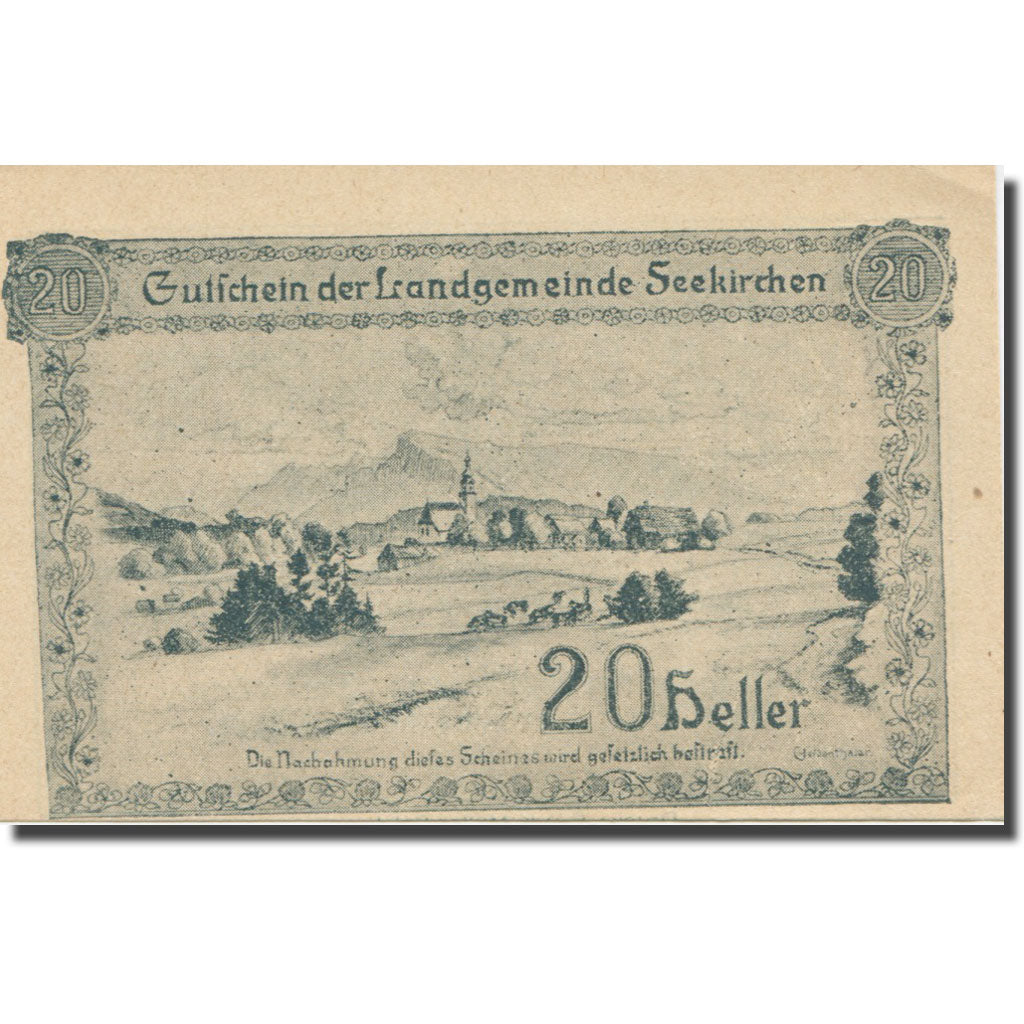 Banknote, Austria, Seekirchen Sbg. Landgemeinde, 20 Heller, texte 1, 1920