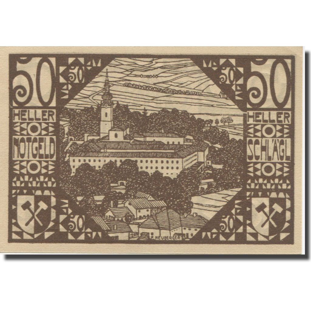 Banknote, Austria, Schlägl, 50 Heller, paysage, AU(55-58), Mehl:FS 960I