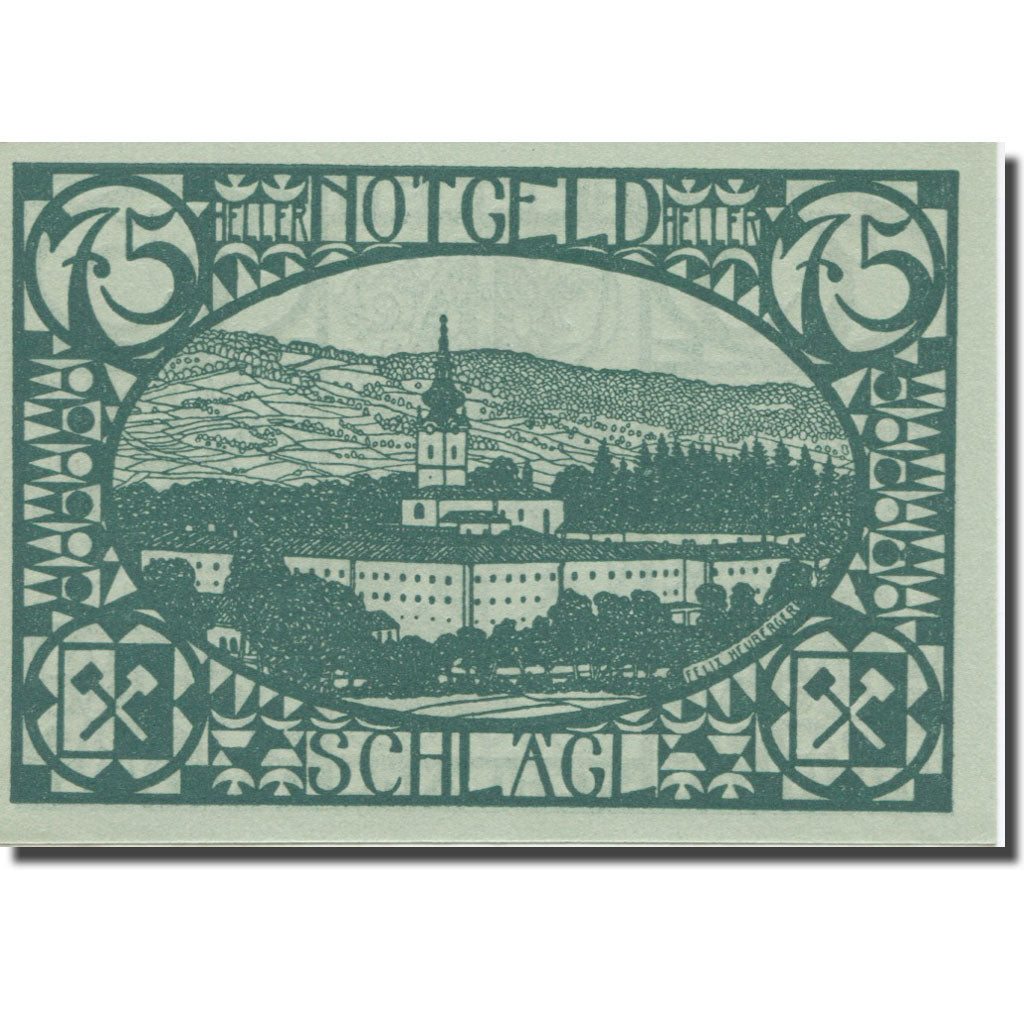 Banknote, Austria, Schlägl, 75 Heller, paysage 1, AU(55-58), Mehl:FS 960I