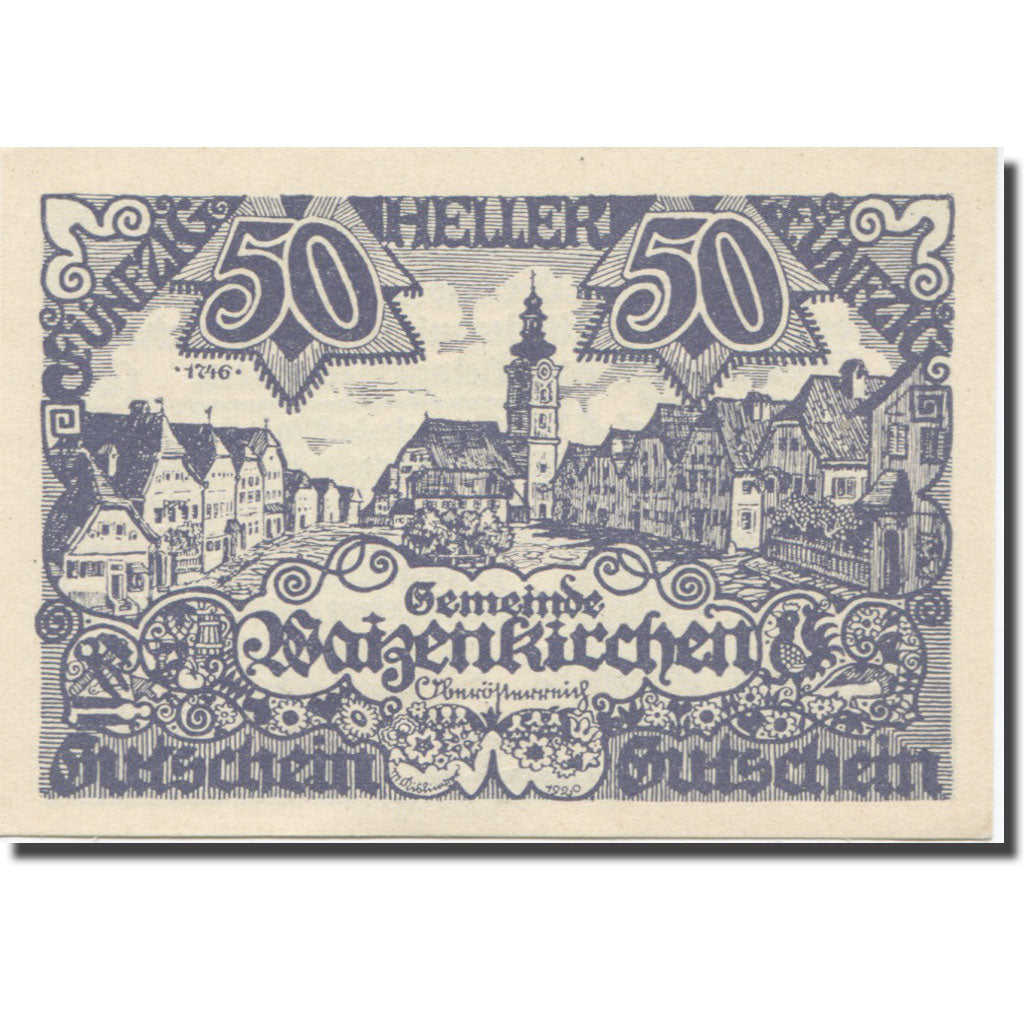 Banconote, Austria, Waizenkirchen, 50 Heller, Texte 2, 1920, 1920-12-31, SPL-