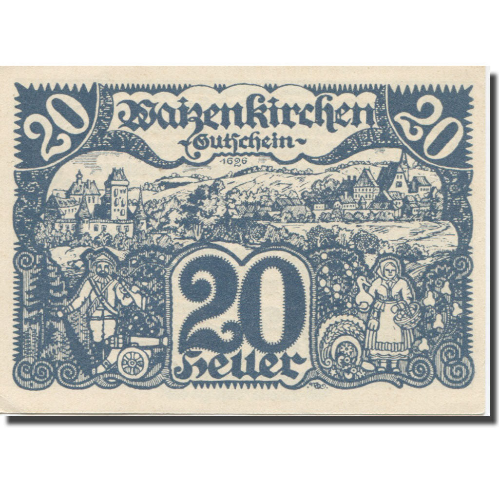 Geldschein, Österreich, Waizenkirchen, 20 Heller, texte 1, 1920, 1920-12-31