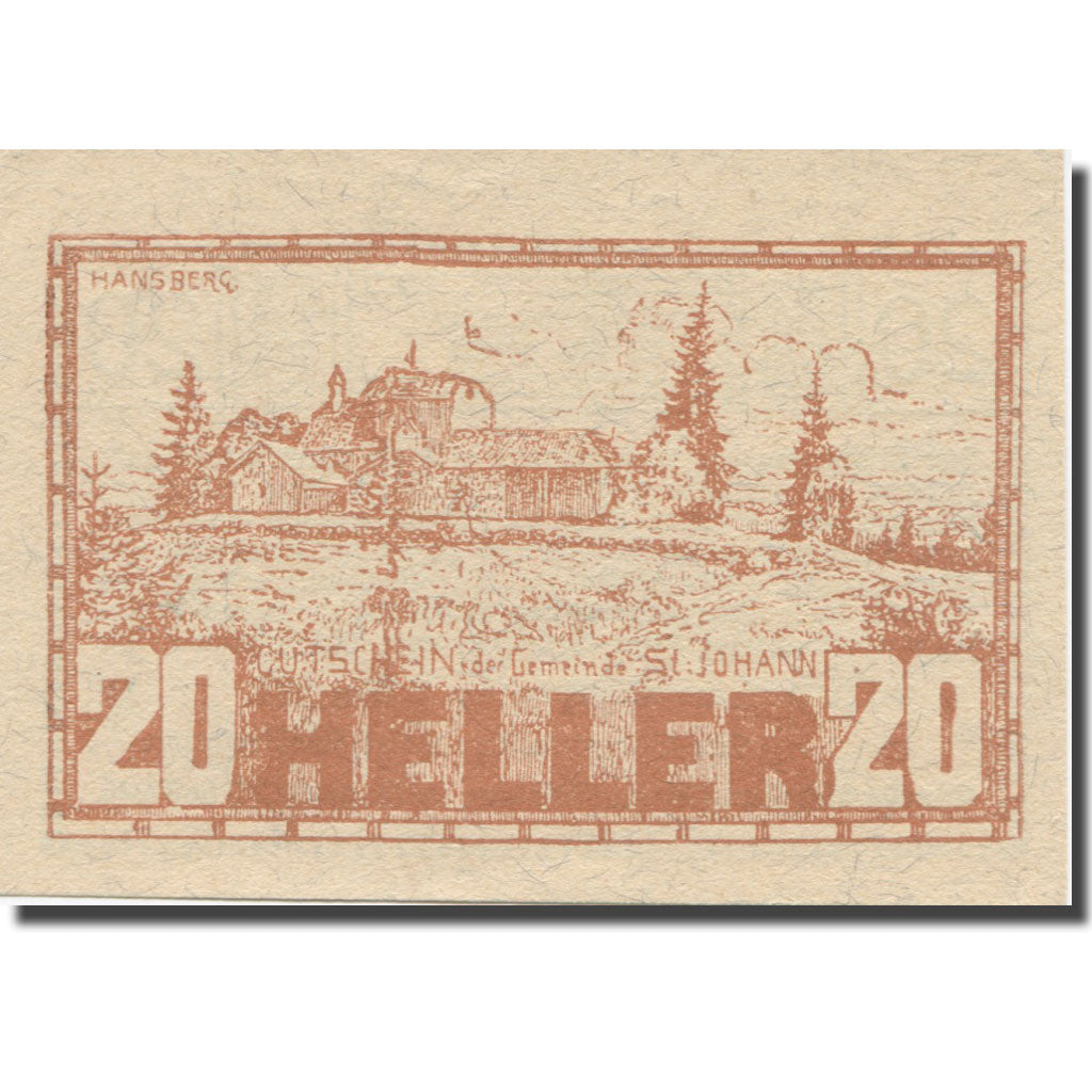 Banconote, Austria, St. Johann Am Wimberg O.Ö. Gemeinde, 20 Heller, Texte
