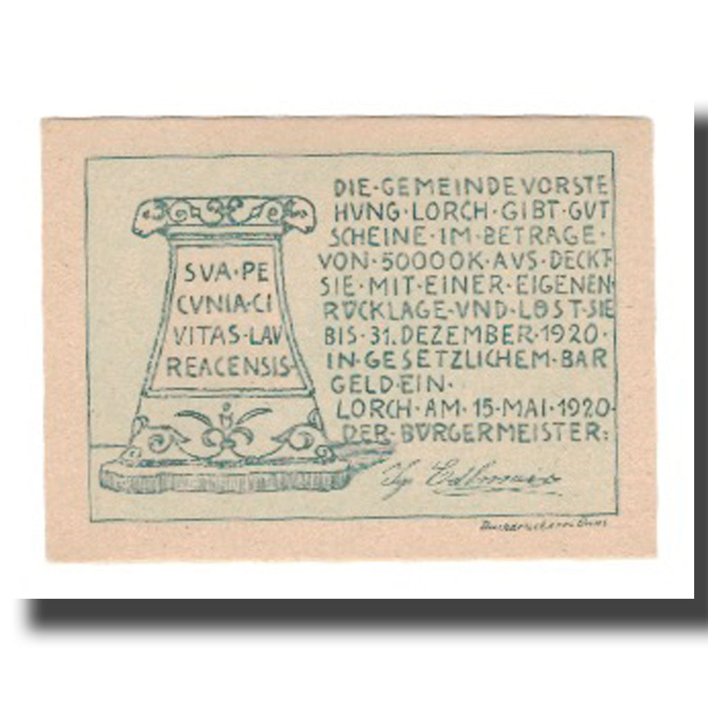 Banknote, Austria, Lorch O.Ö. Gemeinde, 20 Heller, texte 1, 1920, 1920-12-31