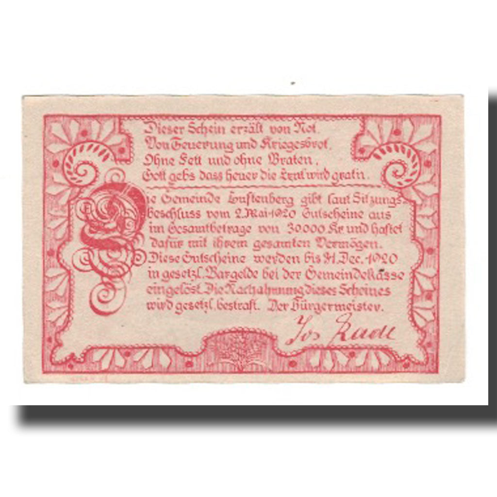Geldschein, Österreich, Luftenberg O.Ö. Gemeinde, 10 Heller, Texte, 1920