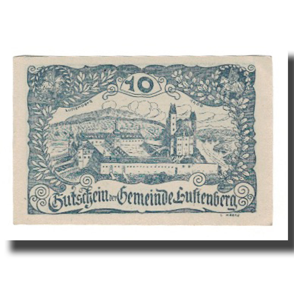 Geldschein, Österreich, Luftenberg O.Ö. Gemeinde, 10 Heller, Texte 2, 1920