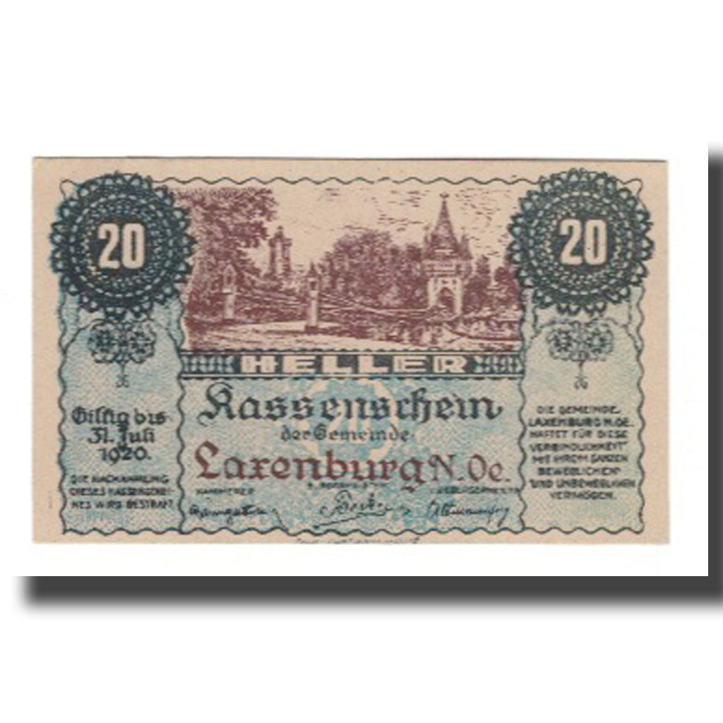 Banknot, Austria, Laxenburg N.Ö. Gemeinde, 20 Heller, N.D, 1920, 1920-12-31
