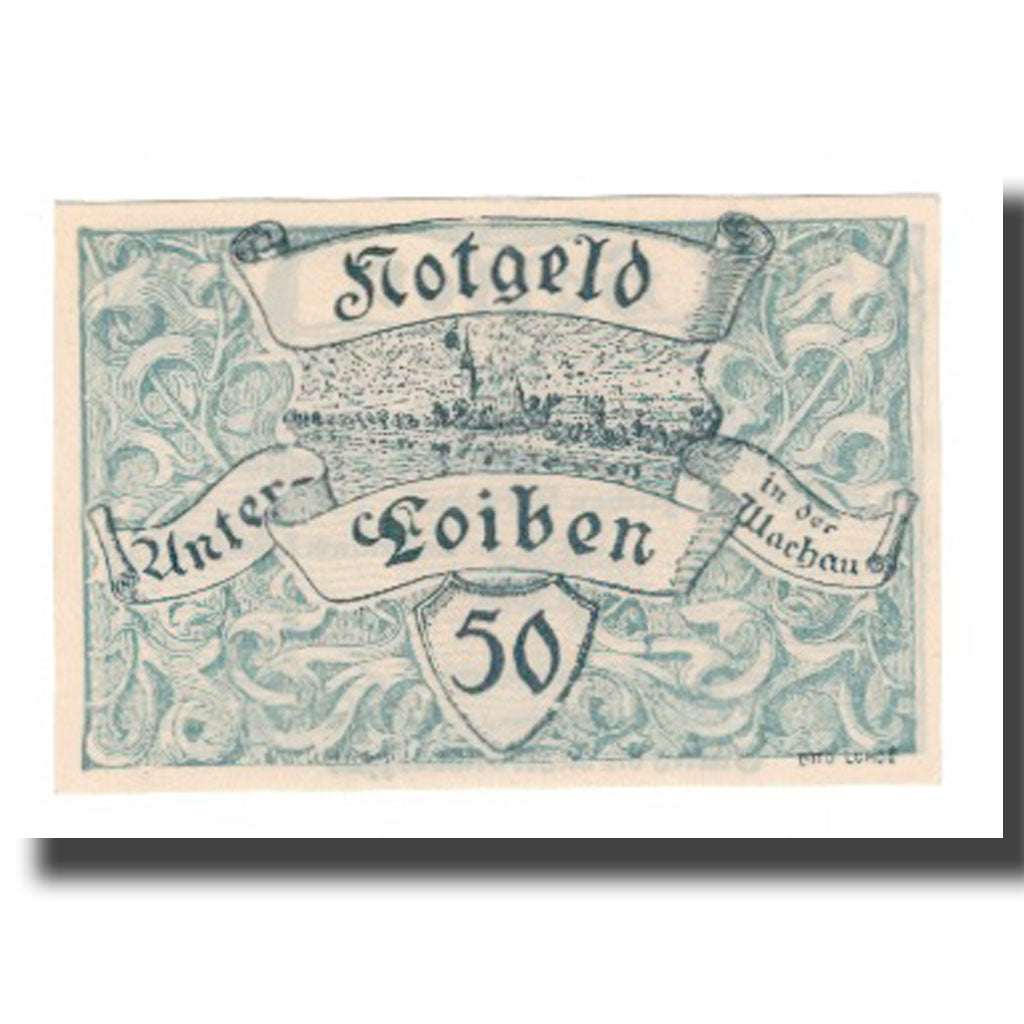 Banconote, Austria, Unter-Loiben N.Ö. Gemeinde, 50 Heller, Texte 2, 1920