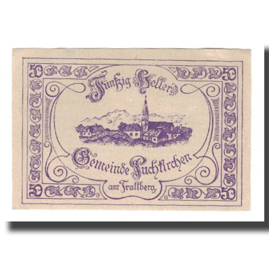 Banknot, Austria, Puchkirchen am Trattberg O.Ö. Gemeinde, 50 Heller, texte 1