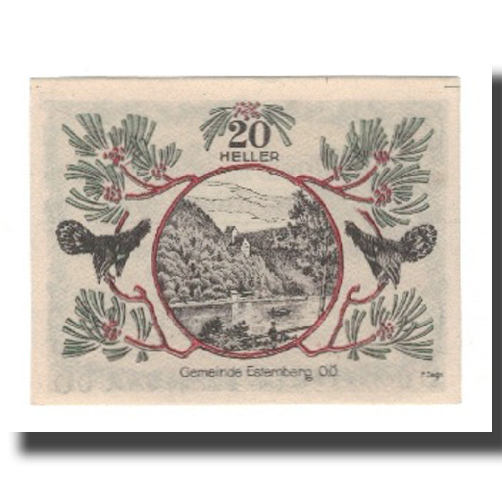 Banknot, Austria, Esternberg O.Ö. Gemeinde, 20 Heller, Texte, 1920, 1920-12-31