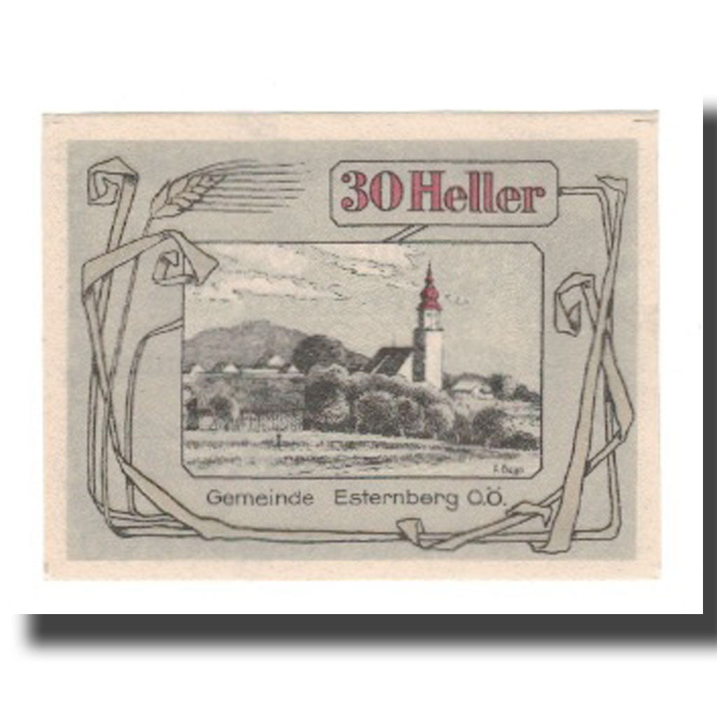 Banknot, Austria, Esternberg O.Ö. Gemeinde, 30 Heller, texte 1, 1920