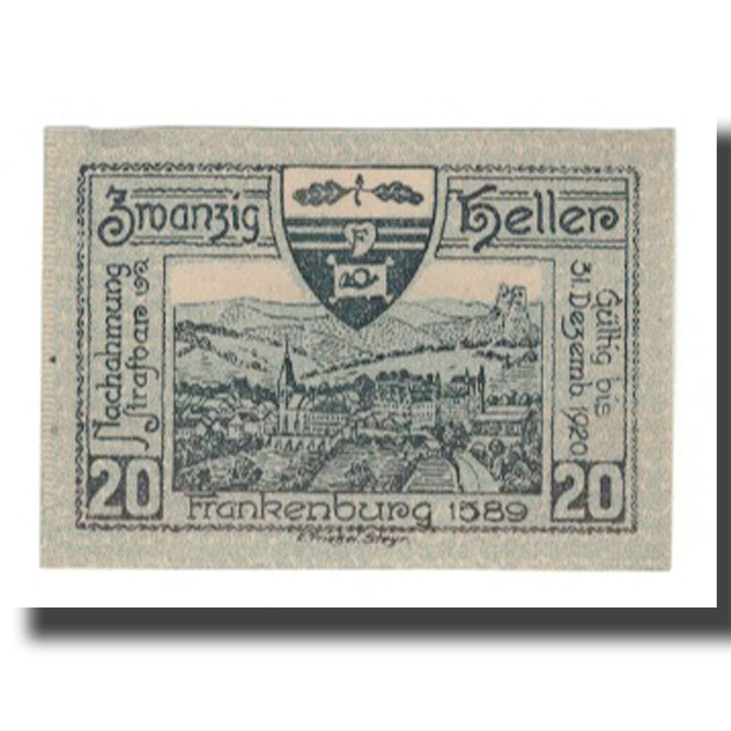 Banconote, Austria, Frankenburg O.Ö. Gemeinde, 20 Heller, paysage 1, 1920