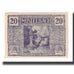 Banconote, Austria, Mistelbach N.Ö. Stadtgemeinde, 20 Heller, paysage, 1920