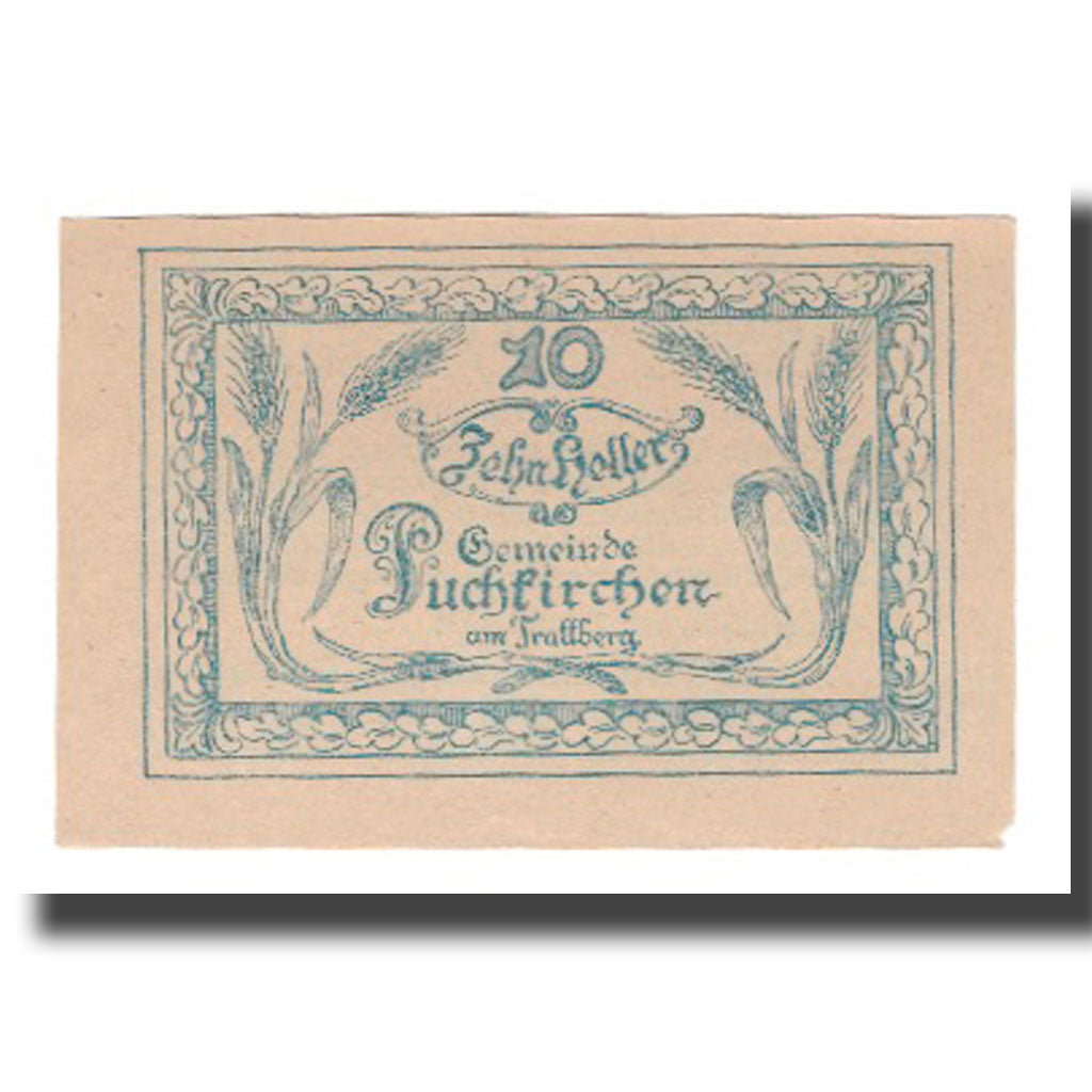 Banknot, Austria, Puchkirchen am Trattberg O.Ö. Gemeinde, 10 Heller, Texte