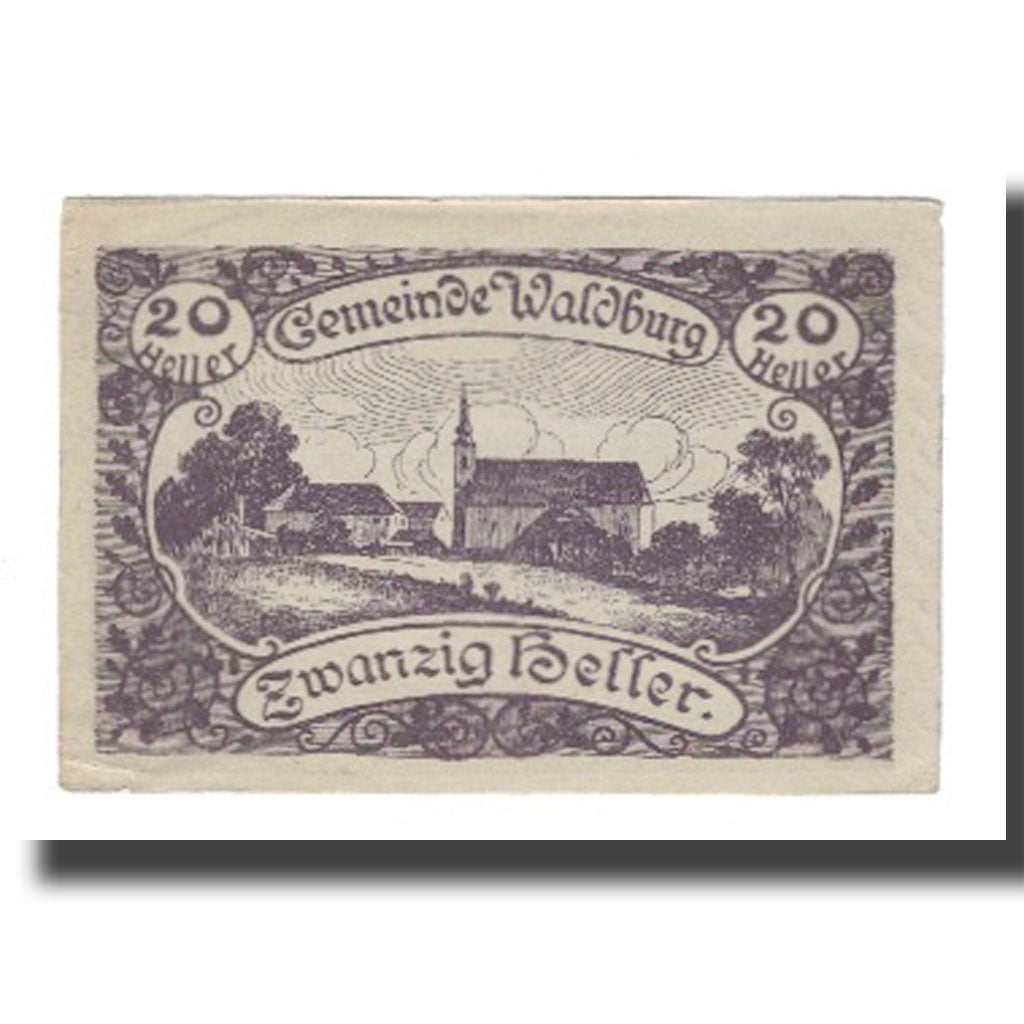 Banconote, Austria, Waldburg O.Ö. Gemeinde, 20 Heller, paysage 1, 1920